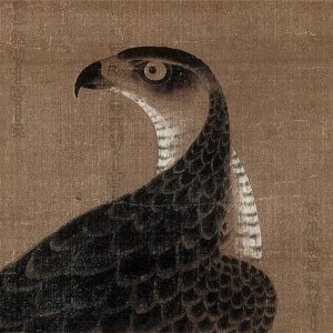 架上鷹図 元 徐沢 巻物